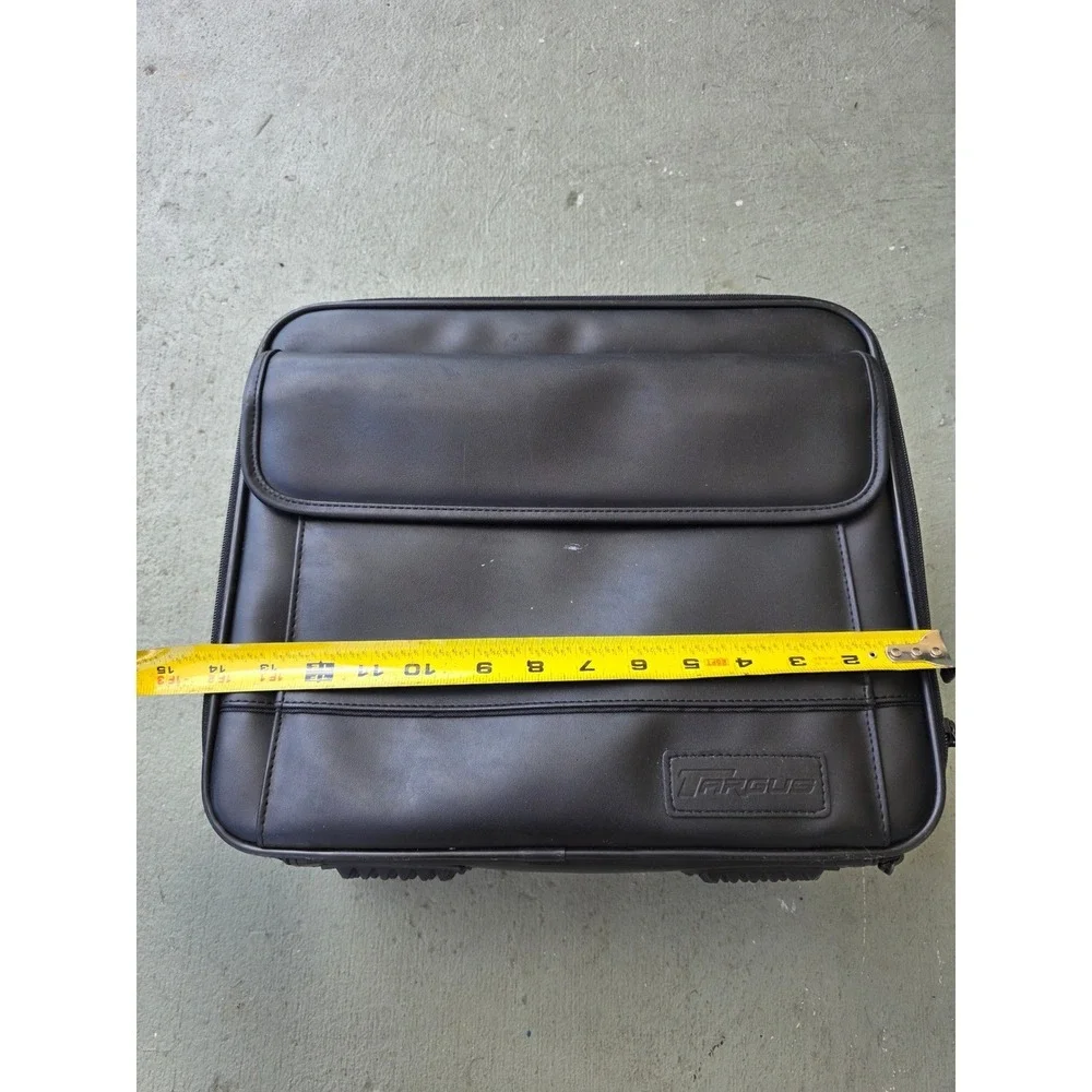 Targus Black Faux Leather Laptop Briefcase Messenger Bag Compartment 15in E3